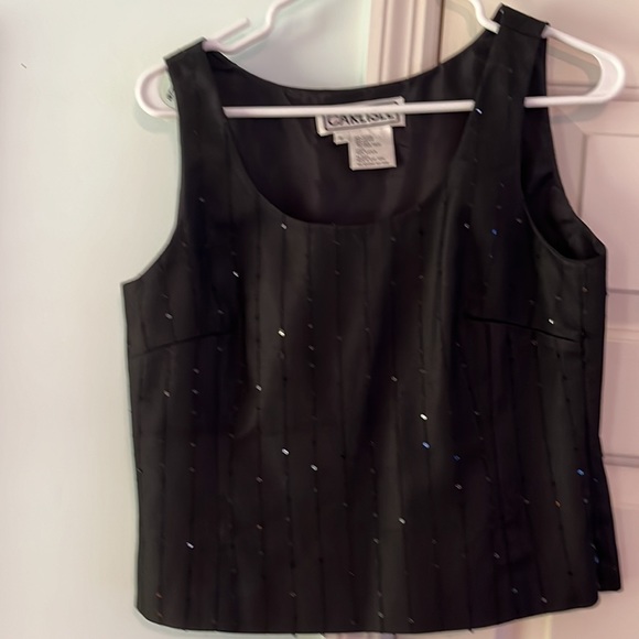 Black sequined Jacket and shell combo - Picture 2 of 5